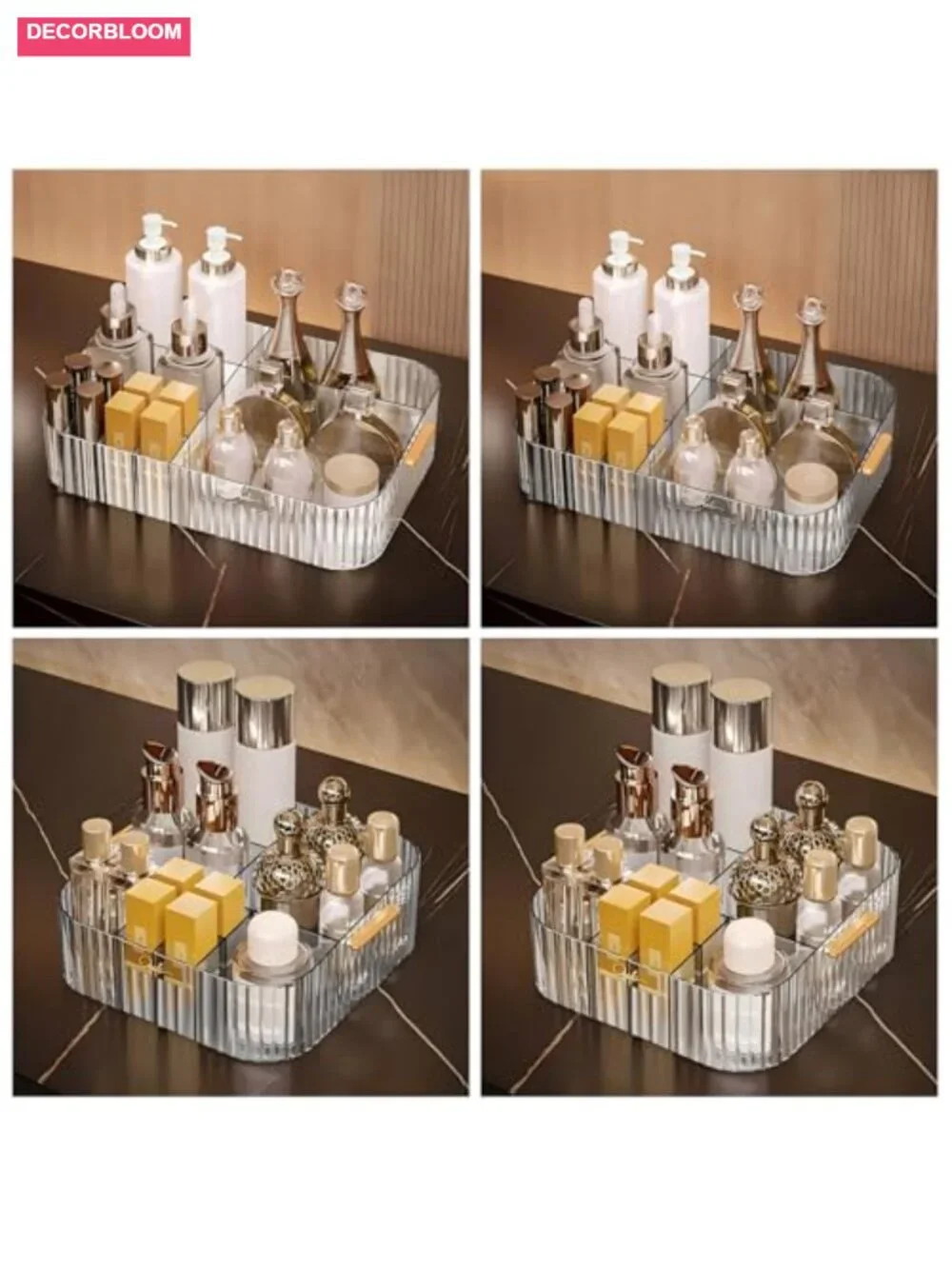 12 Slots Makeup Brush Holder with Handle, Cosmetic Organizer Storage Container